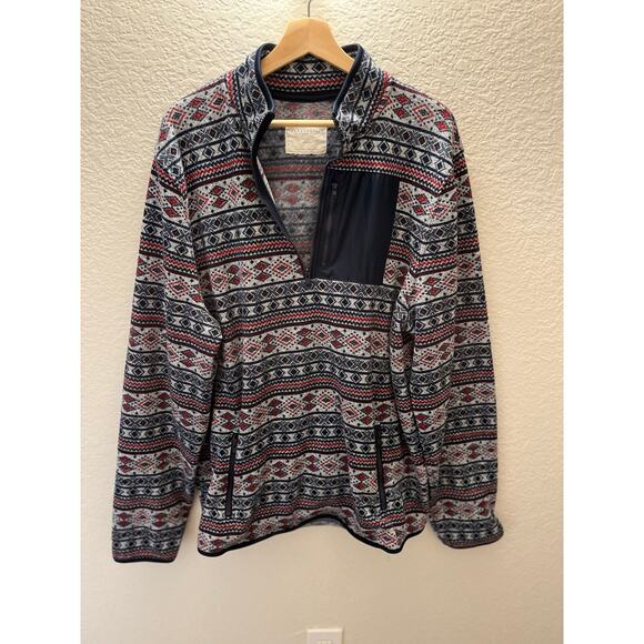 Aeropostale Men’s 2XL 1/4 Zip Soft Fleece Pullover Sweater Aztec Pattern Outdoor - Picture 2 of 7